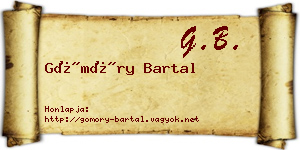 Gömöry Bartal névjegykártya